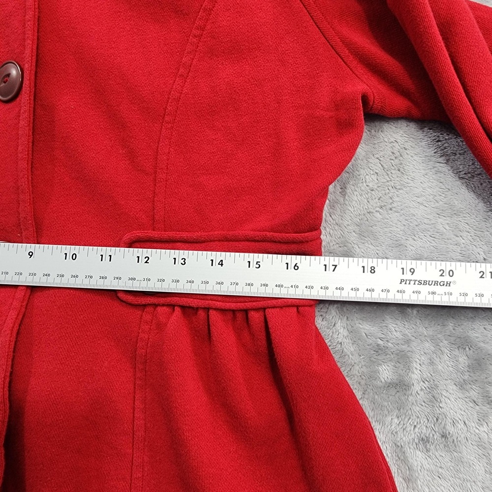 Caslon Jacket Womens M Red Cotton Knit 3/4 Sleeve Peplum‎ Peacoat Preppy Casual - Picture 9 of 11